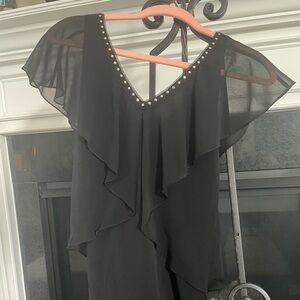 Layered black blouse